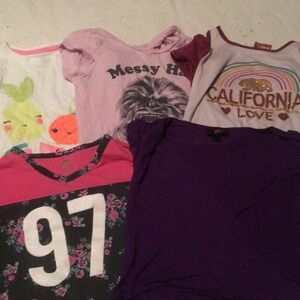 5 girl size 7/8 small blouses used assorted colors
